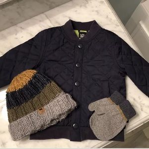 GUC Toddler Boys Navy Jacket w/Hat & Mittens